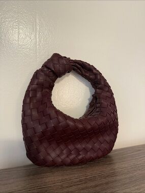 Urban Expressions Woven Mini Bag in Deep Burgundy